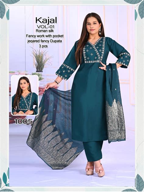 Kajal Vol 01 Roman Silk Kurti Set ₹661 Wholesale Surat Catalogue ...