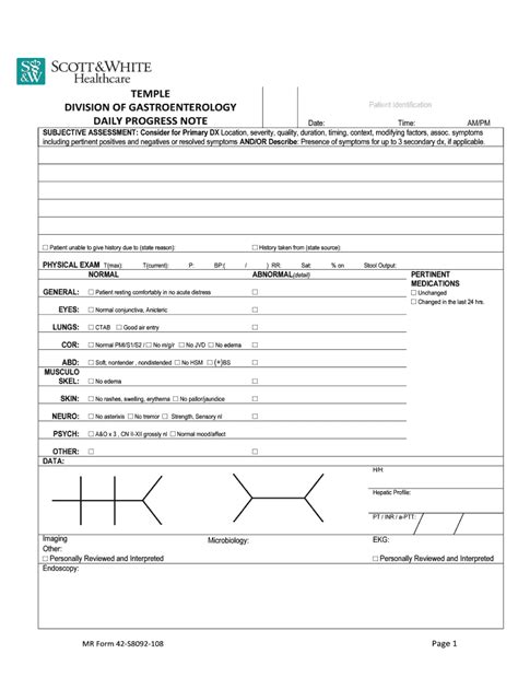Fillable Online sw Temple division of gastroenterology daily progress ...