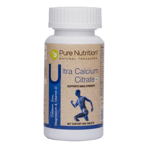 Pure Nutrition Ultra Calcium Citrate 1250 mg, 90 Tablets Price, Uses ...