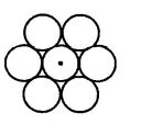 Seven pennies are arranged in a hexagonal, planar pattern so as to ...