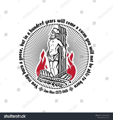 Christian Illustration Jan Hus Burned Stake Stock Vector (Royalty Free ...
