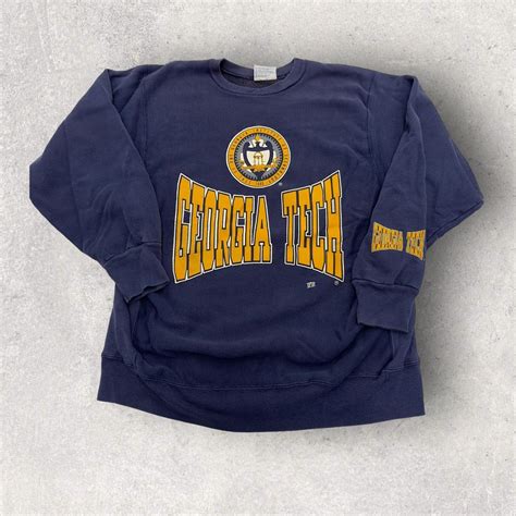 Vintage Georgia Tech sweatshirt in navy. From the... - Depop