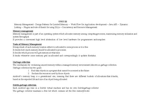 Unit 3 - jkak - UNIT III Memory Management - Design Patterns for ...