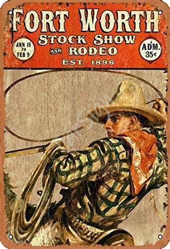 Buy TarSign Fort Worth Stock Show Rodeo Vintage Tin Sign Logo 12 8 ...