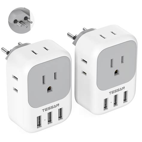 Amazon.com: Switzerland Power Adapter 2 Pack, TESSAN Swiss Travel Plug ...