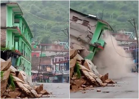 Caught On Camera: Dramatic Collapse Of 3-Storey Hotel In Uttarakhand's ...