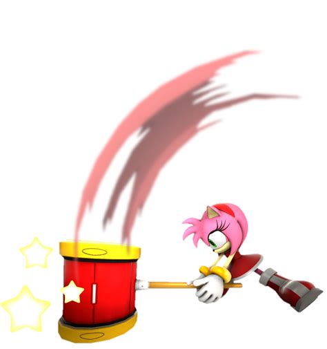 Amy Rose using a big hammer attack by TransparentJiggly64 on DeviantArt