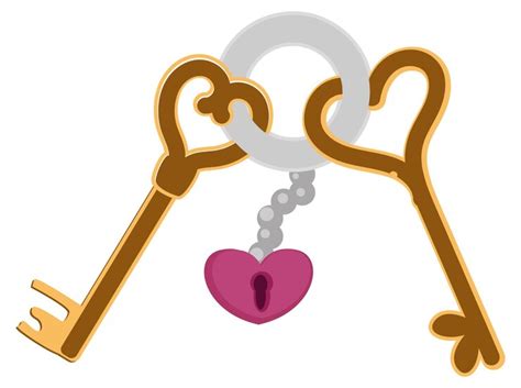 Vintage golden keys with heart charm | Premium AI-generated vector