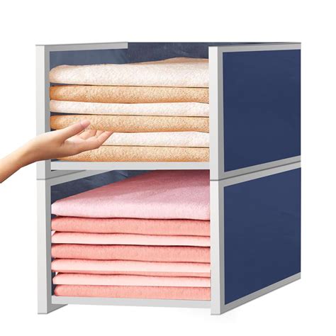 CRAFTEDLOG Stackable Wardrobe Organiser - Cupboard Organiser for Shirt ...