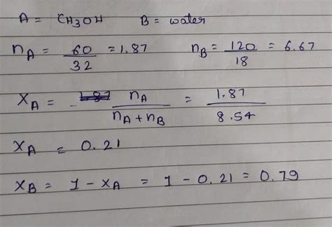 A solution is prepared by adding 60g of methyl alcohol to 120g of water ...
