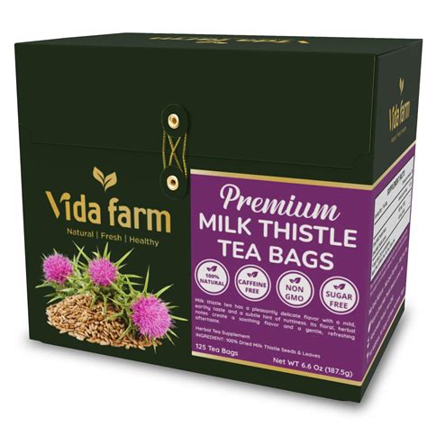 Amazon.com: VIDA FARM Milk Thistle Tea Bags, 125 Tea Bags, 100% Natural Milk Thistle Seeds and ...