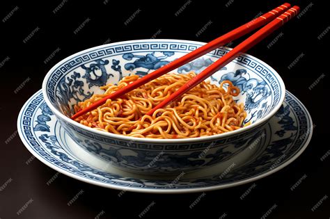 Premium Photo | A plate of chinese food with chopsticks and chopsticks