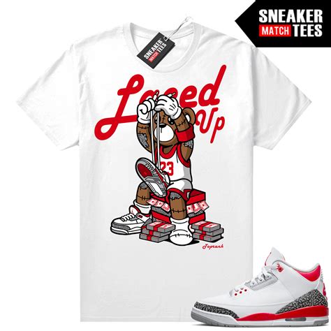 Fire red 3s sneaker tee | Fire Red Sneaker tees