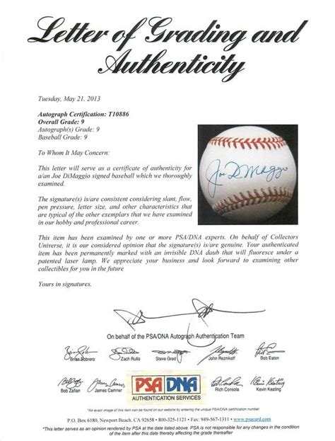 Lot Detail - Joe DiMaggio Signed OAL Baseball - PSA/DNA Graded MINT 9!