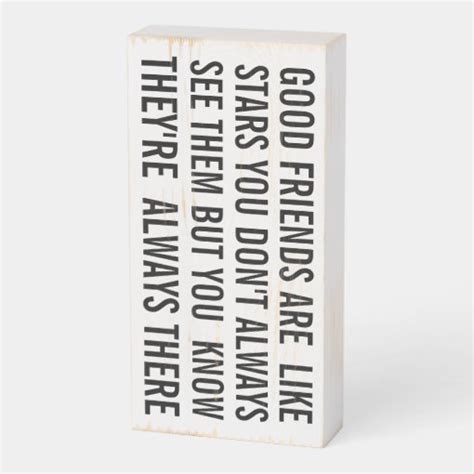 Good Friends Like Stars Quote Wooden Box Sign | Zazzle