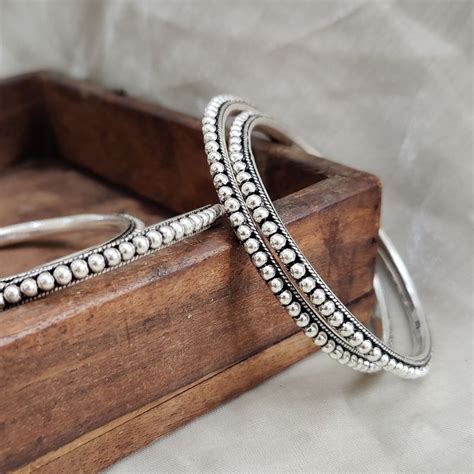 925 Silver Rawa Bangles – Joharcart