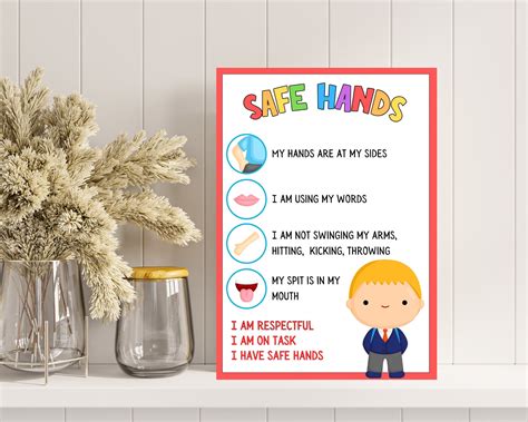 Customizable Safe Hands Poster for Behavior Management at Home and ...