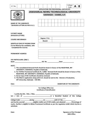 Fillable Online srivasaviengg ac A 8 JAWAHARLAL NEHRU TECHNOLOGICAL ...