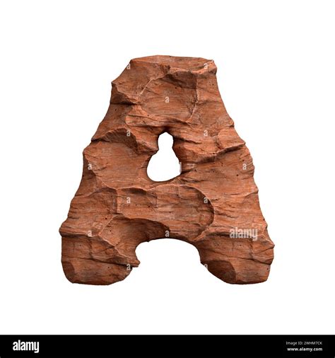 Desert sandstone letter A - Capital 3d red rock font - suitable for ...