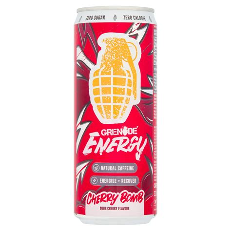 Grenade Energy Cherry Bomb Zero Sugar 330ml RRP £2 CLEARANCE XL 99p Clearance Approved Food ...