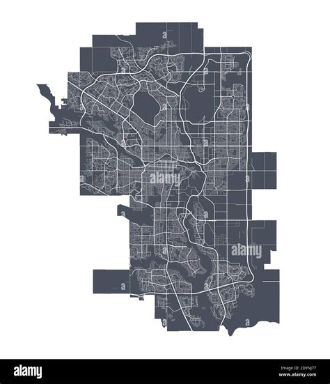 Calgary map. Detailed vector map of Calgary city administrative area ...