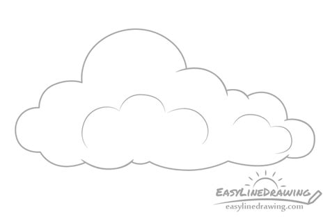 How to Draw a Cloud Step by Step - EasyLineDrawing