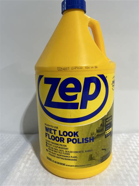 Zep Wet-Look Floor Polish Shine Cleaner, 128 Oz Vinyl Rubber Sealed ...