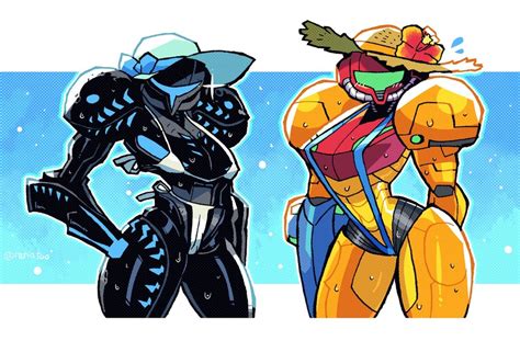 samus aran and dark samus (metroid) drawn by rariatto_(ganguri) | Danbooru