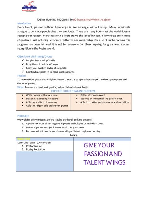 Image result for Poem Training