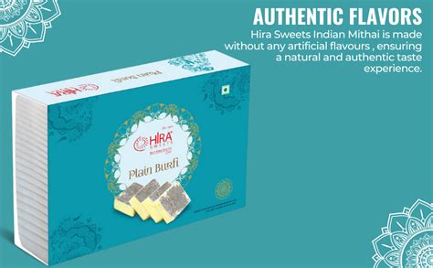 HIRA SWEETS Plain Burfi 500g | Fresh Indian Mithai | Traditional Barfi ...