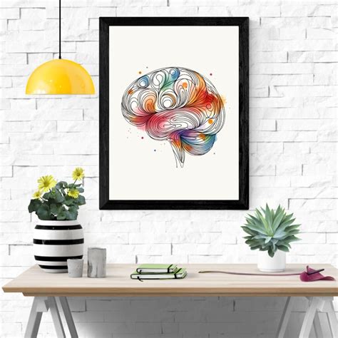 Brain’s Lateral View Abstract Anatomy Art - MedArts | Medical Art Store