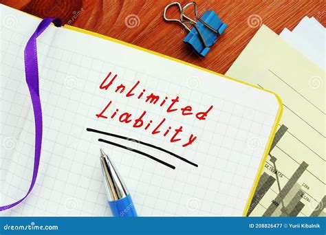 Business Concept Meaning Unlimited Liability with Sign on the Sheet ...