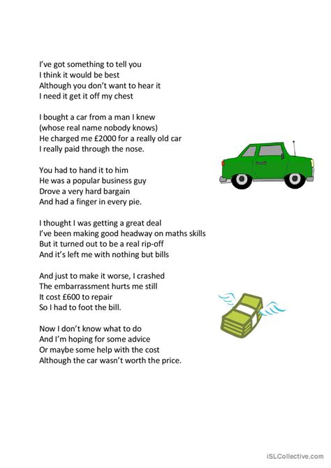 Idiom poem: Français FLE fiches pedagogiques pdf & doc