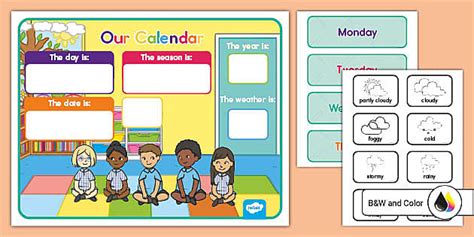 Daily Calendar Chart and Cards (teacher made) - Twinkl