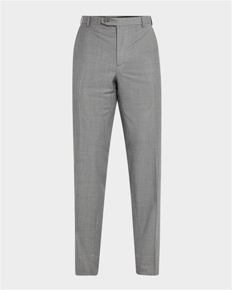 Brioni Men's Wool Sharkskin Pants | Neiman Marcus