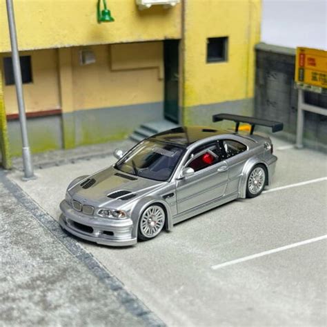 DCM 1:64 Scale BMW M3 E46 GTR Silver Diecast Car Model India | Ubuy