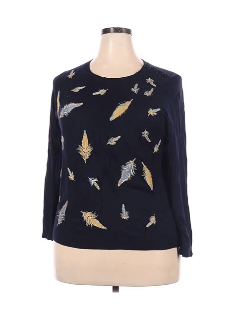 Talbots Color Block Navy Blue Pullover Sweater Size 2X (Plus) - 70% off ...