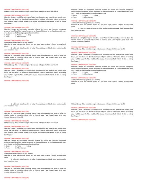 Image result for Topic Performance Task Sample