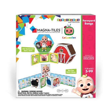 Createoncocomelon Farmyard Songs Magna Tiles Structure Set Magnetic ...