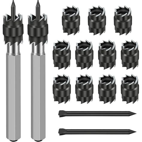 15PCS Rotary Spot Weld Cutter Set Double Sided, 3/8" HSS Spot Weld Remover Drill Bits Hex Sheet ...