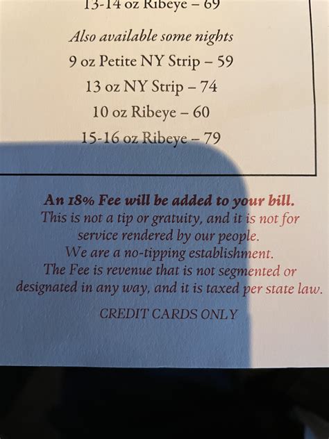 This disclaimer on the menu at a "no-tipping" restaurant. I'd rather ...