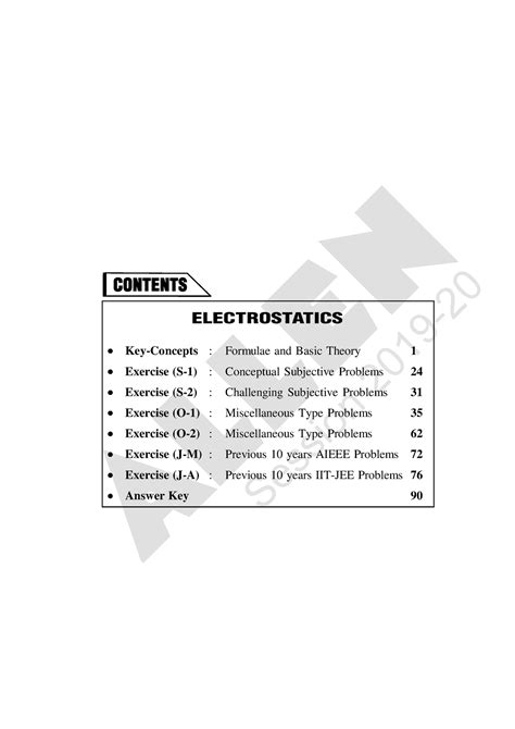 Electrostatics - vey helpfulvey helpful - Session 2019- ALLEN · Key ...