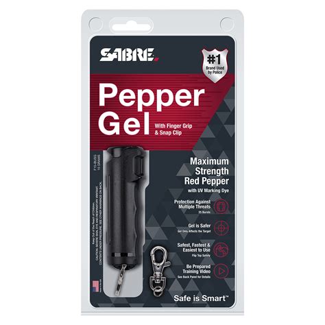 Buy SABRE Pepper Gel with Finger Grip and Snap Clip, 25 Bursts, 12-Foot ...