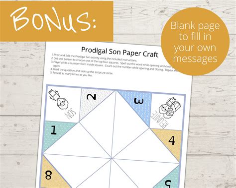 Prodigal Son Bible Story Activity Sunday School Craft - Etsy UK