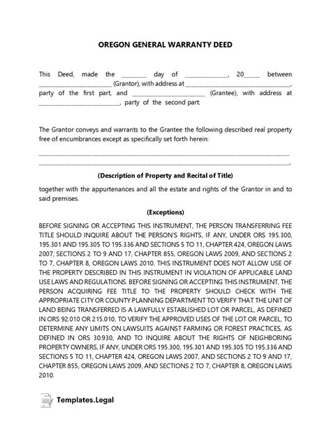 Oregon Warranty Deed Fill Online Printable Fillable Blank Pdffiller ...