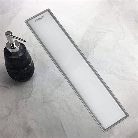 Sliver-Matt Tile Insert Shower Water Drain Channel with Cockroach Trap ...
