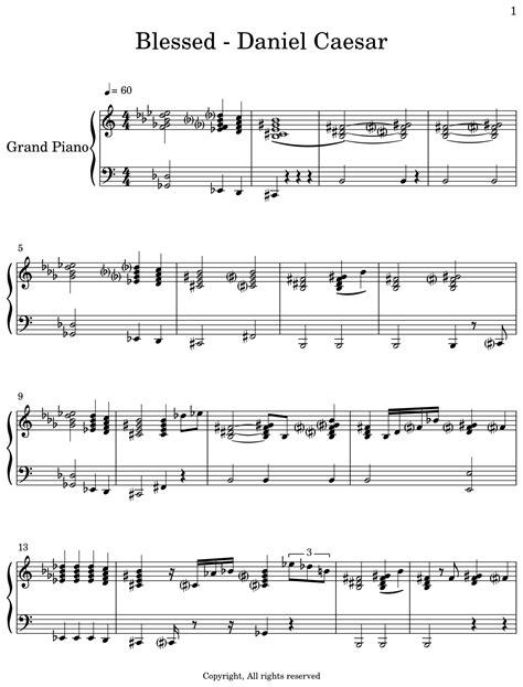 Blessed - Daniel Caesar - Sheet music for Piano