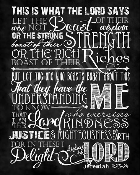 Scripture Art - Jeremiah 9:23-24 ~ Chalkboard Style - Etsy