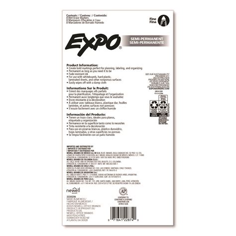 EXPO® Wet Erase Markers, Fine Needle Tip, Assorted, 8/Pack | Contract ...