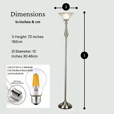 Royal Floor Lamp Metal Standing Lamp With Alabaster Glass Shade Brushed ...